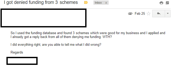 getting denied funding