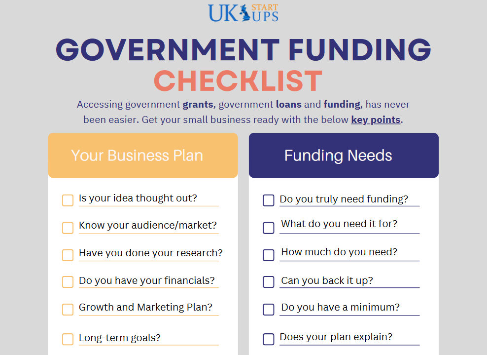 UK Government Funding Checklist